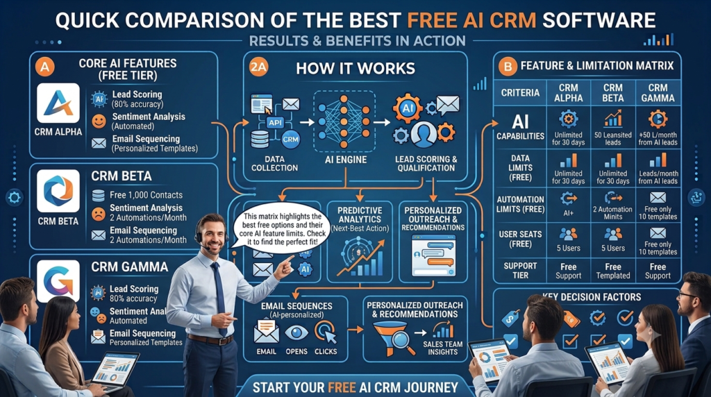 Quick Comparison of the Best Free AI CRM Software
