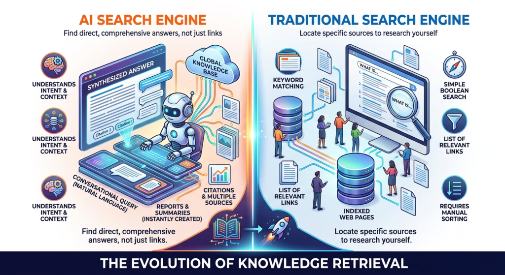 AI Search Engine vs Traditional Search Engine